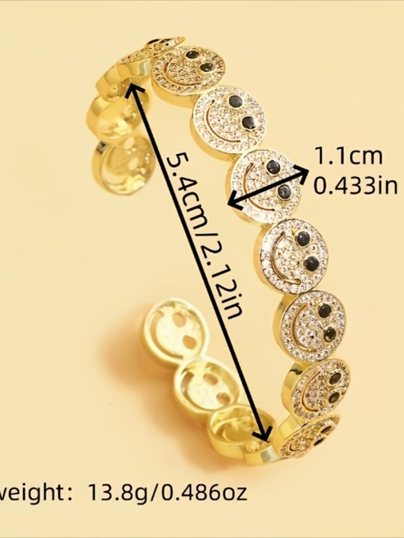1pcs Cute Smiling Doll Adjustable Opening Bracelet for Women Party Banquet Gift Fashion Luxury Jewelry Elegant Bangle