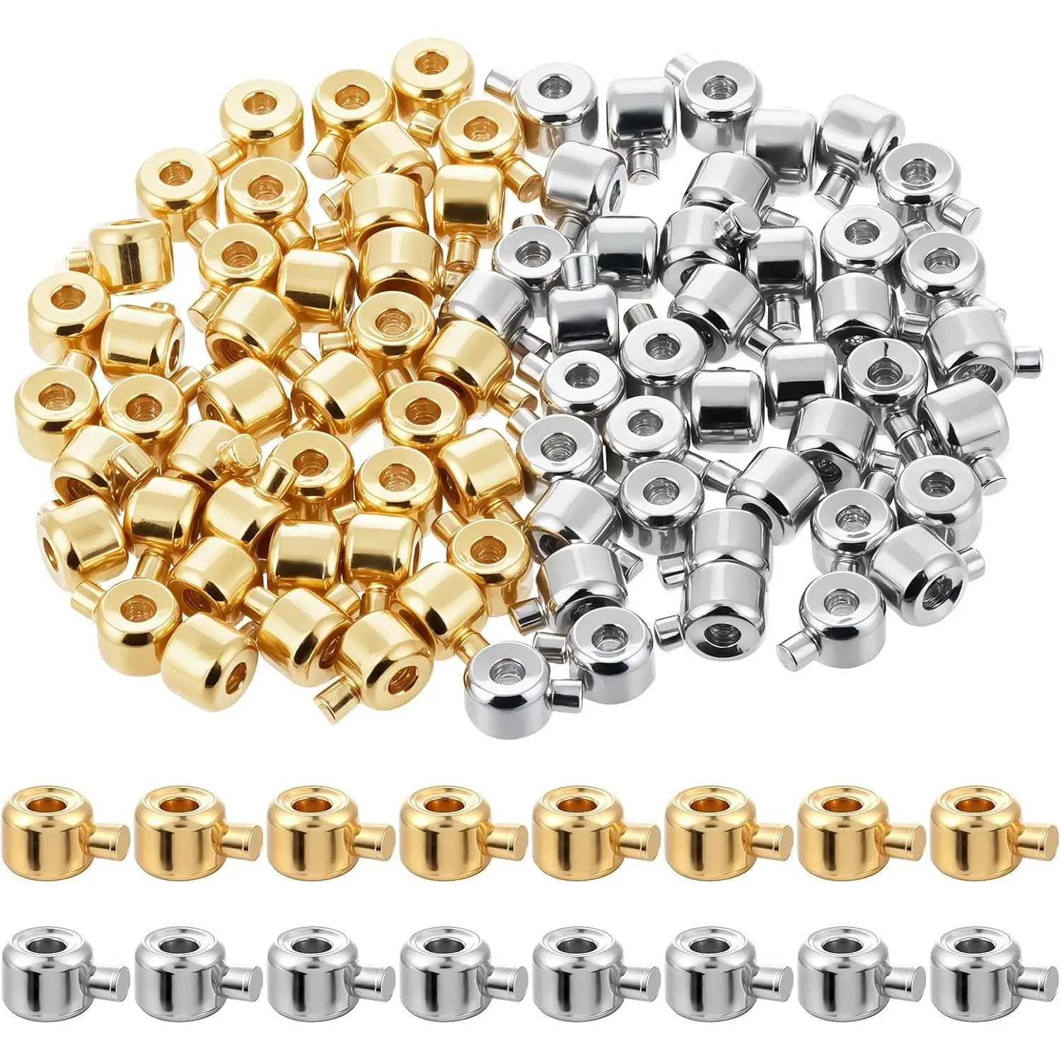 80 count   Round Crimp Beads for  Making Brass Metal Round Crimp-Beads   Spacer Beads for DIY Bracelet  Making ( and )