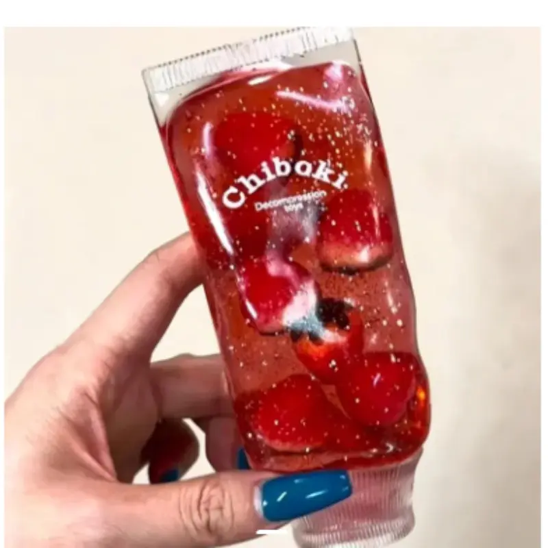 Fruit Filled Malt Sugar Toothpaste Stress Relief Toy, Soft Slow Rising Deformation Squeeze, Transparent Gel Toothpaste Tube Relaxation Toy