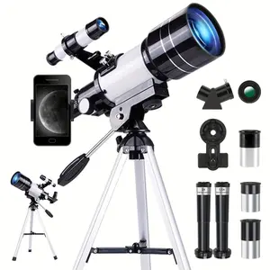 70mm Aperture Manual Focus Telescope with 150X Maximum Magnification, Portable Monocular Design for Nature Observation and Educational Use, Multiple Configurations Available