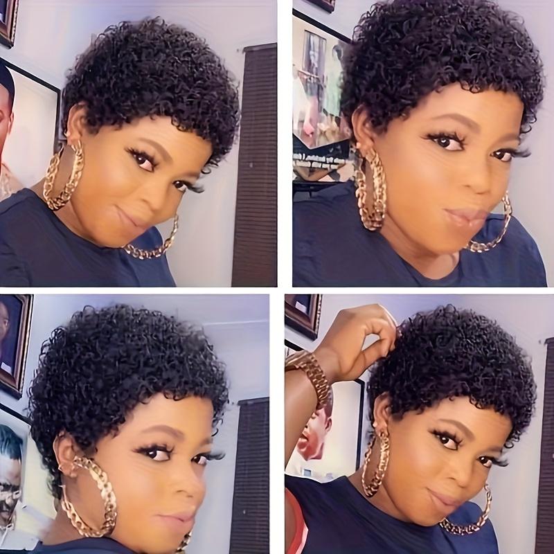 New 2025 Arrivals Brazilian Virgin Human Hair Short Curly Bob Wig for Women - Glueless Pixie Cut with 180% Density Afro Kinky Curls, Soft Breathable Layered Style, Rose Net Cap for All Ethnicities, Versatile Hair Wig |   Elegant Hair Style |   Glueless Wi