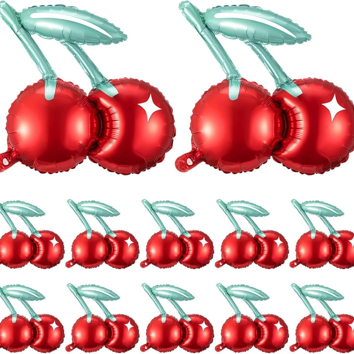 2/4/5/6pcs Cherry Aluminum Film Balloon Fruit Theme Sweet Girl lovely Cherry Birthday Party Valentine Scene Decoration Balloon