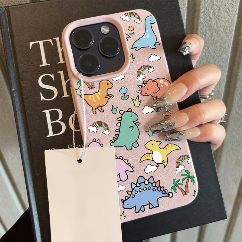 A Multicolored Lychee Pattern Phone Case Featuring a Little Dinosaur, Compatible with Apple Iphone 6/7/8/X/Xs/Xr/Xs Max/11/12/13/14/15/16/17 Pro Max