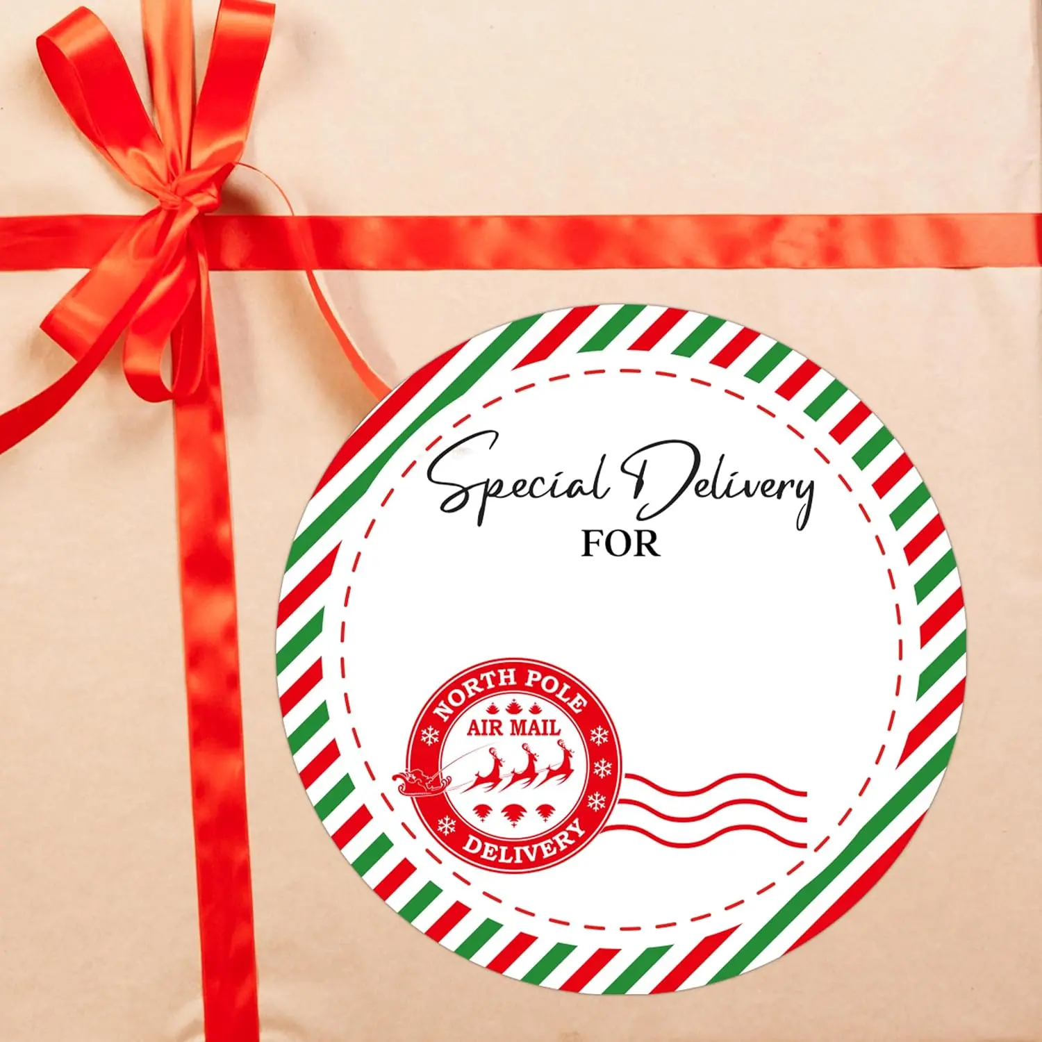Christmas  Tags Stickers from Santa, 30 count North Pole Christmas Name Tags for Gifts, 2.5x2.5 Inch Holiday Presents Sticker Labels,  Christmas Tag Stickers for  Wrap Bags Classroom-D09