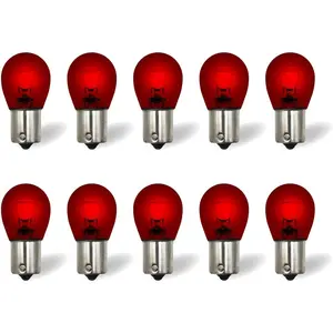 10 Pack 1156 Red Light Bulbs S25 P21W 7506 Miniature Automotive Bulb for Brake Turn Signal Taillight Replacement for Cars Trucks SUVs