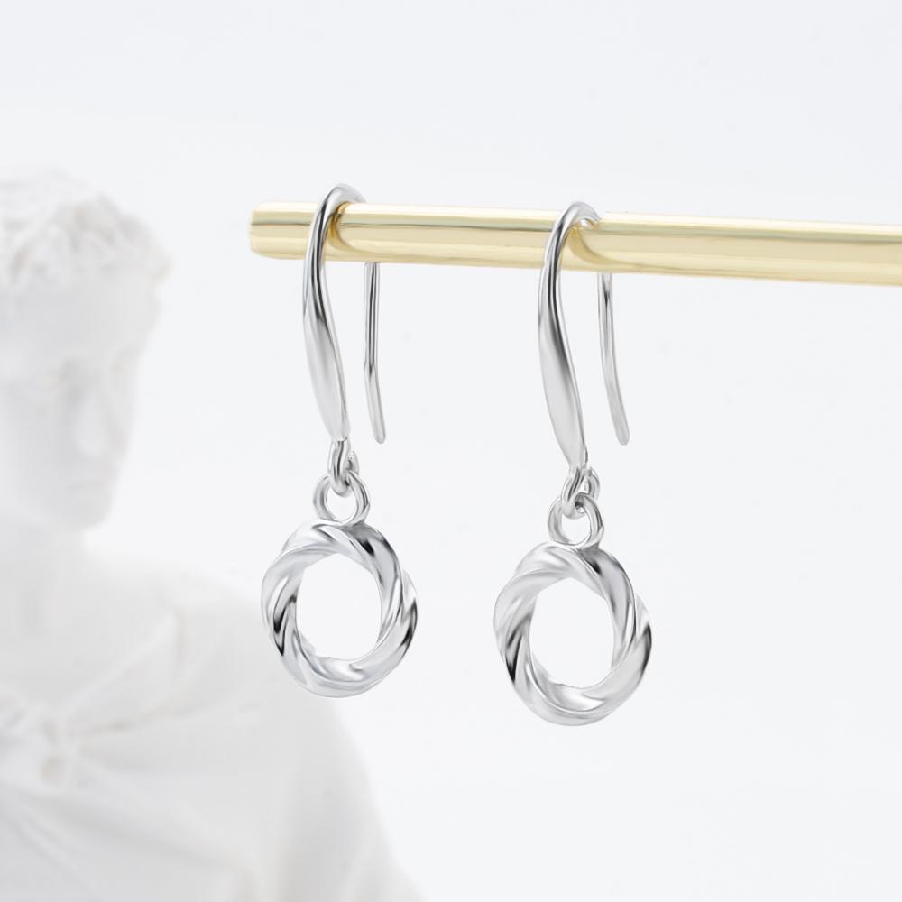 925 Sterling Silver Open Love Knot Drop Earrings - Sterling Silver, Elegant Design, Drop Style, Perfect for Any Occasion