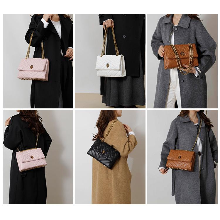 Women's Bag with Unique Quilted Embroidery, Eagle Head Flap Letter Square Bag, Single Shoulder Crossbody Bag for Women