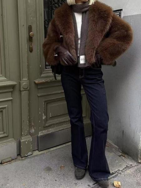 Women's Faux Fur Short Coat, Warm Loose Fit Winter Jacket, Luxurious Look, New Fashion Trendy Design, Perfect for Cold Weather