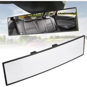 Car Rearview Mirror, 11.8 Inch Panoramic Wide Angle Anti-Glare, Clip on Auto Rear View Mirror, HD Clear Convex Surface, Car Interior Accessories Universal for SUV, Truck, Van, Vehicles