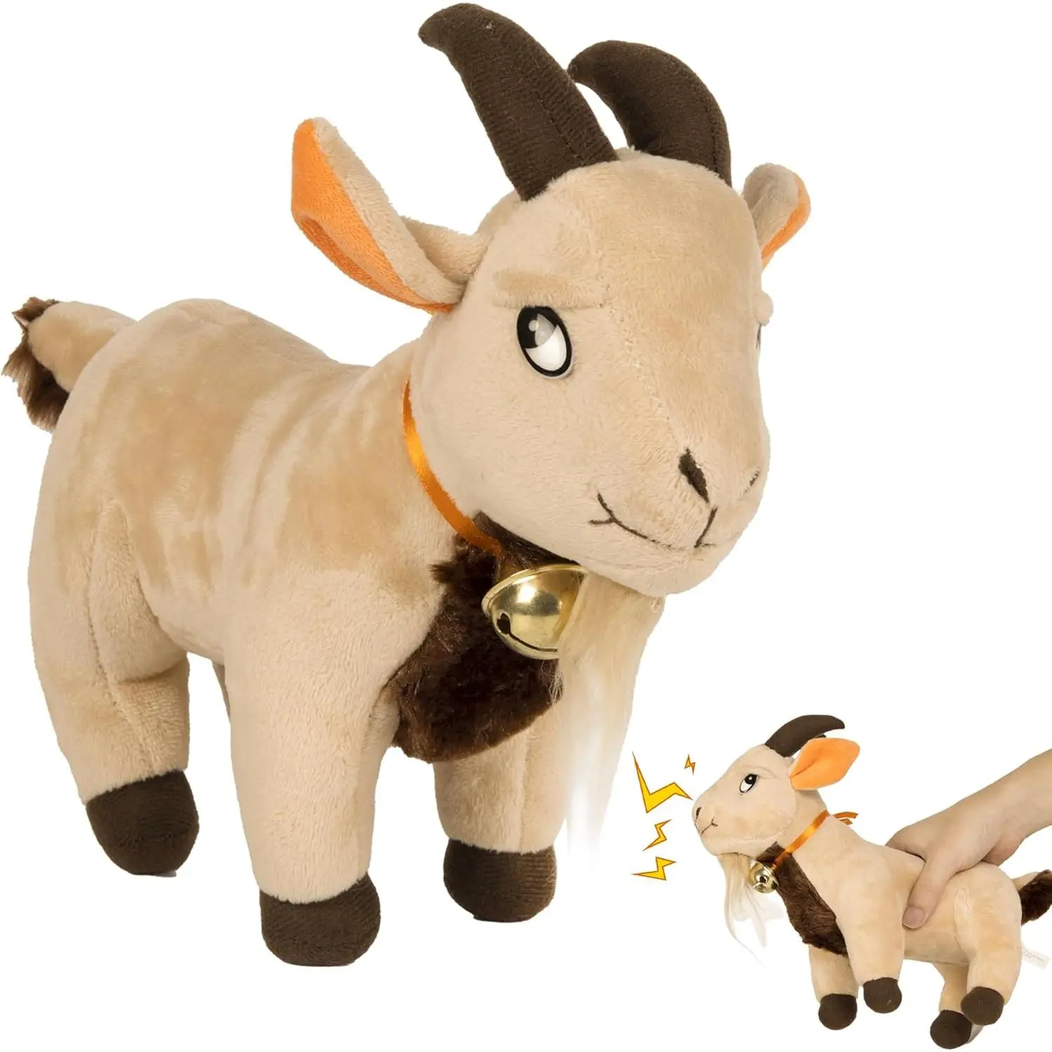 Screaming Goat Toy – 11" Plush Desk Toy Makes Hilarious Screaming Sound - Funny Gag Gift  Friends and Coworkers