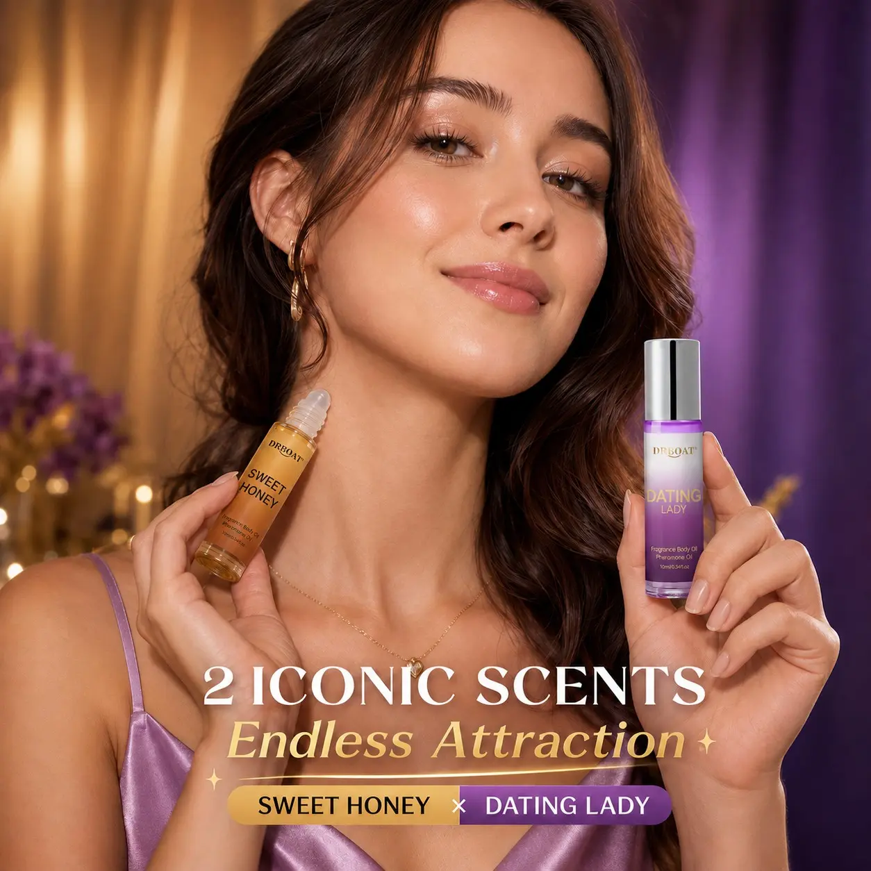 Honey & Date Double Perfume Oil - Sweet OUD and Roll On Subtle Perfume Pheromone Oil, Honey Oud & Date | Romantic Everyday Aromatic Scent | Long-Lasting | Vegan & Cruelty-Free