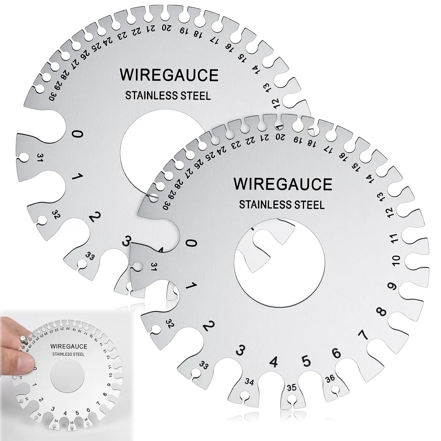 Wire/Metal Sheet Thickness Gauge Metal Tool Stainless Steel Welding  Sided Material Thickness Gauge Plated Size Inspection Tool (Round)