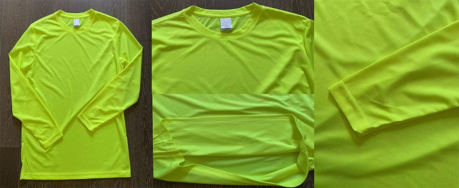 Mens Long Sleeve Shirts Casual Quick Dry Crew Neck Work Shirts Athletic Cycling Hiking T-Shirts