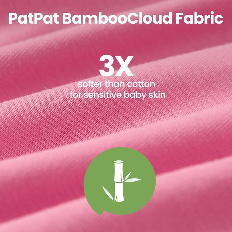 PatPat Bamboo Baby Boy / Girl 3-Pack&2-Pack Solid&Rainbow Printed 2-Way Zip Romper Anti Slip Long-sleeve Footie