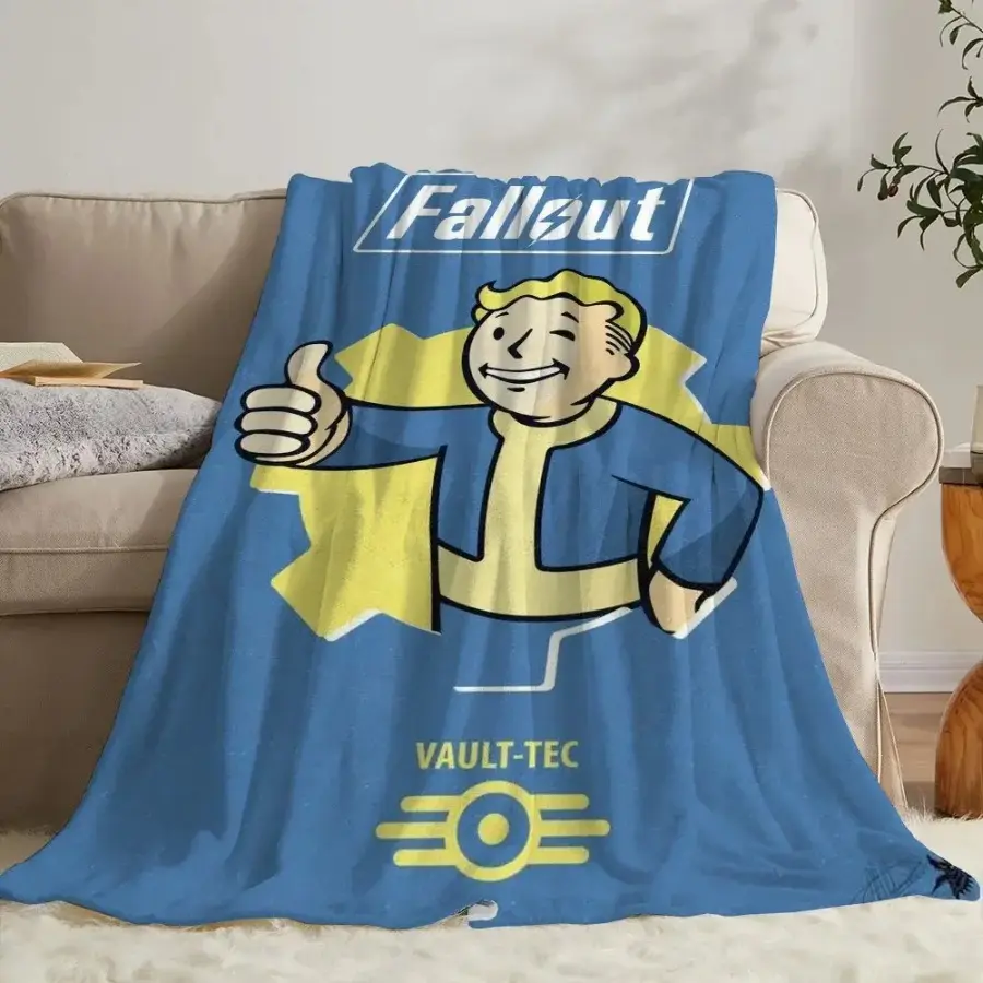Fallout Anime Game Classic HD Print Soft Flannel Throw Blanket - Cozy Lightweight Home Bedding for Sofa, Room Decor, Gamer Fans' Gift