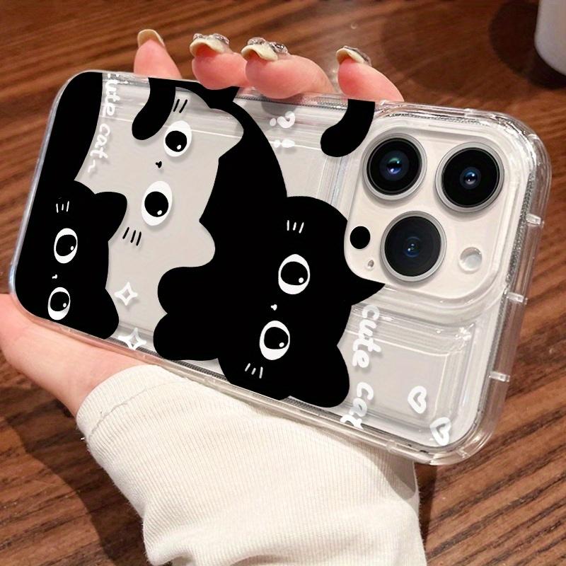 Transparent Air Cushion Phone Case with Three Cute Cats for iPhone 11/12/13/14/15/16/17 Pro Max/XS/X/Plus Series Christmas Gift for Loved Ones