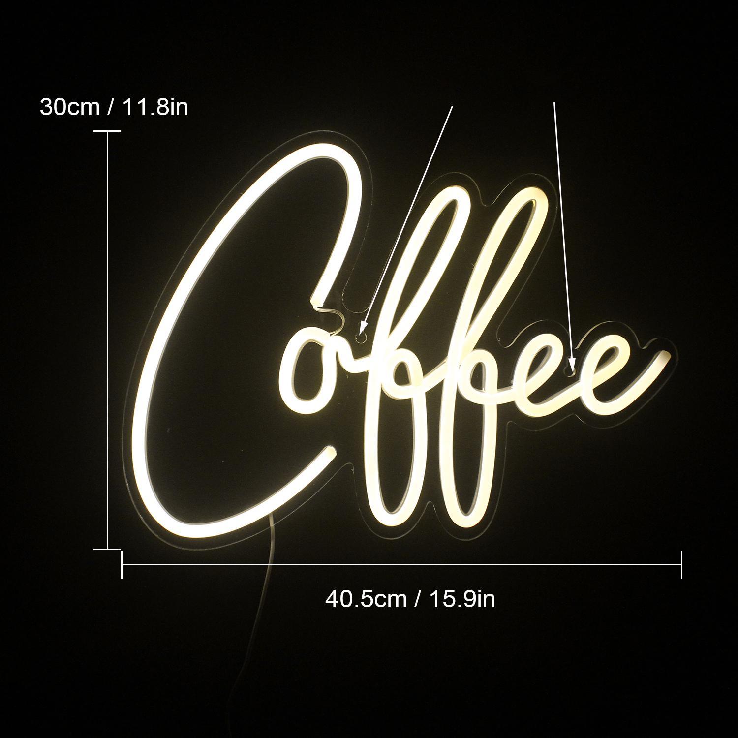 Coffee Neon Sign, USB Powered Neon Light, Creative Wall Mounted Neon Sign, Home Lighting Decoration, Suitable for Coffee Shop, Restaurant, Office, Led Neon Lights