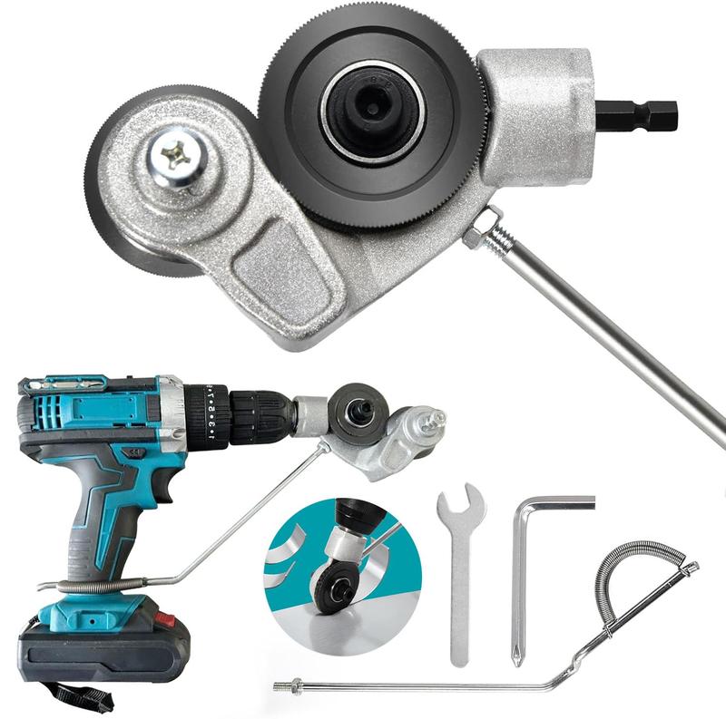 Sheet Metal Cutter Drill Attachment, Electric Drill Shears, Metal Nibbler Drill Attachment for Cutting Iron, White Sheet, Steel, Copper, Aluminum, Metal, Universal