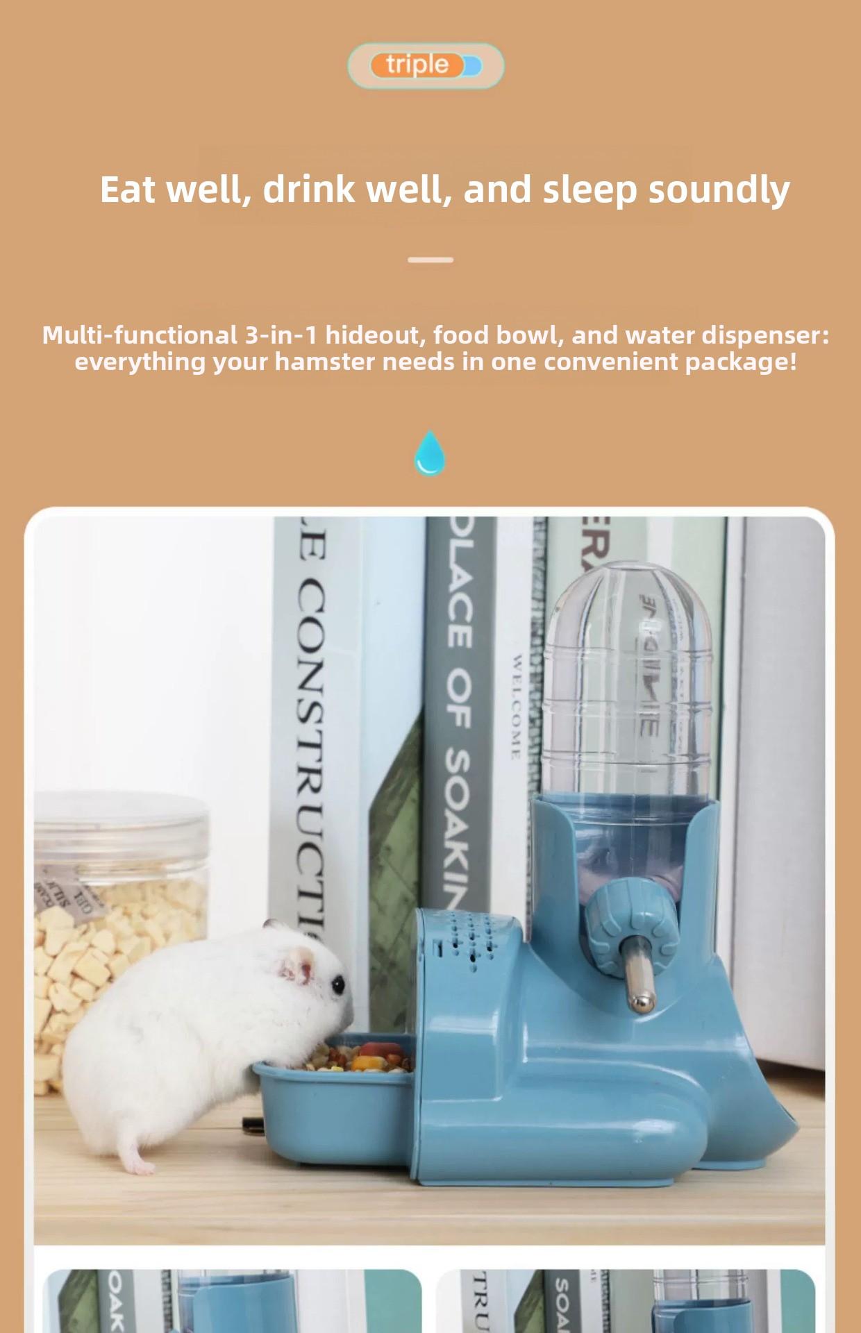 Automatic Hamster Water Bottle with Leak-Proof Ball Dispenser for Rabbit Guinea Pig Hydration Drinker Cage Supplies Small Pets