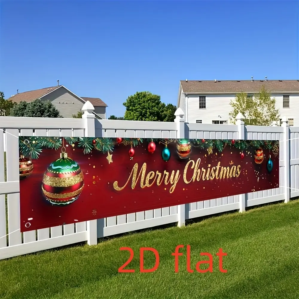 Christmas Joy Flag, Festive Party Sign with Snowflakes, Polyester Decoration, Indoor Outdoor Use, No Power Needed, Christmas Decorations
