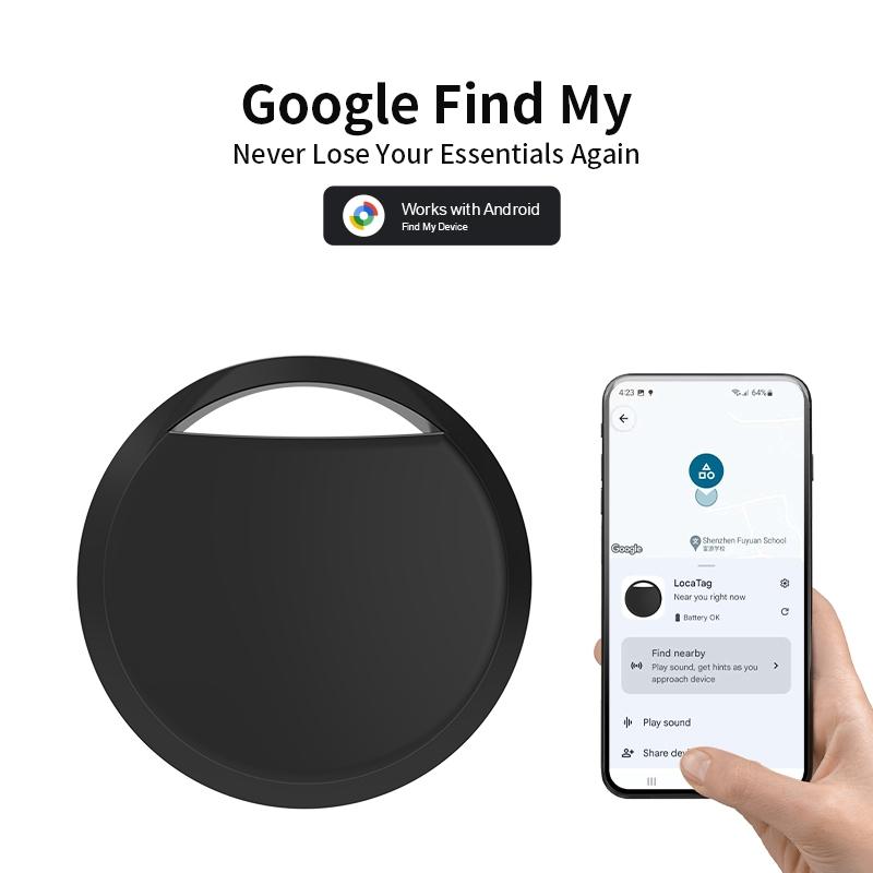 Smart Google GPS Tracker for Android, BT-compatible Tracking Device for Keys Wallet Luggage Pet, Precision Locator Compatible with Google Find My Device