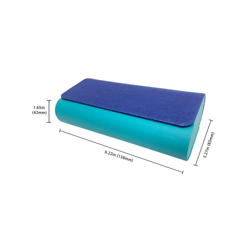 Portable Hard Shell Sunglasses Case, Blue Green Eyeglass Holder with Flip Cover, Protective Travel Glasses Storage Box