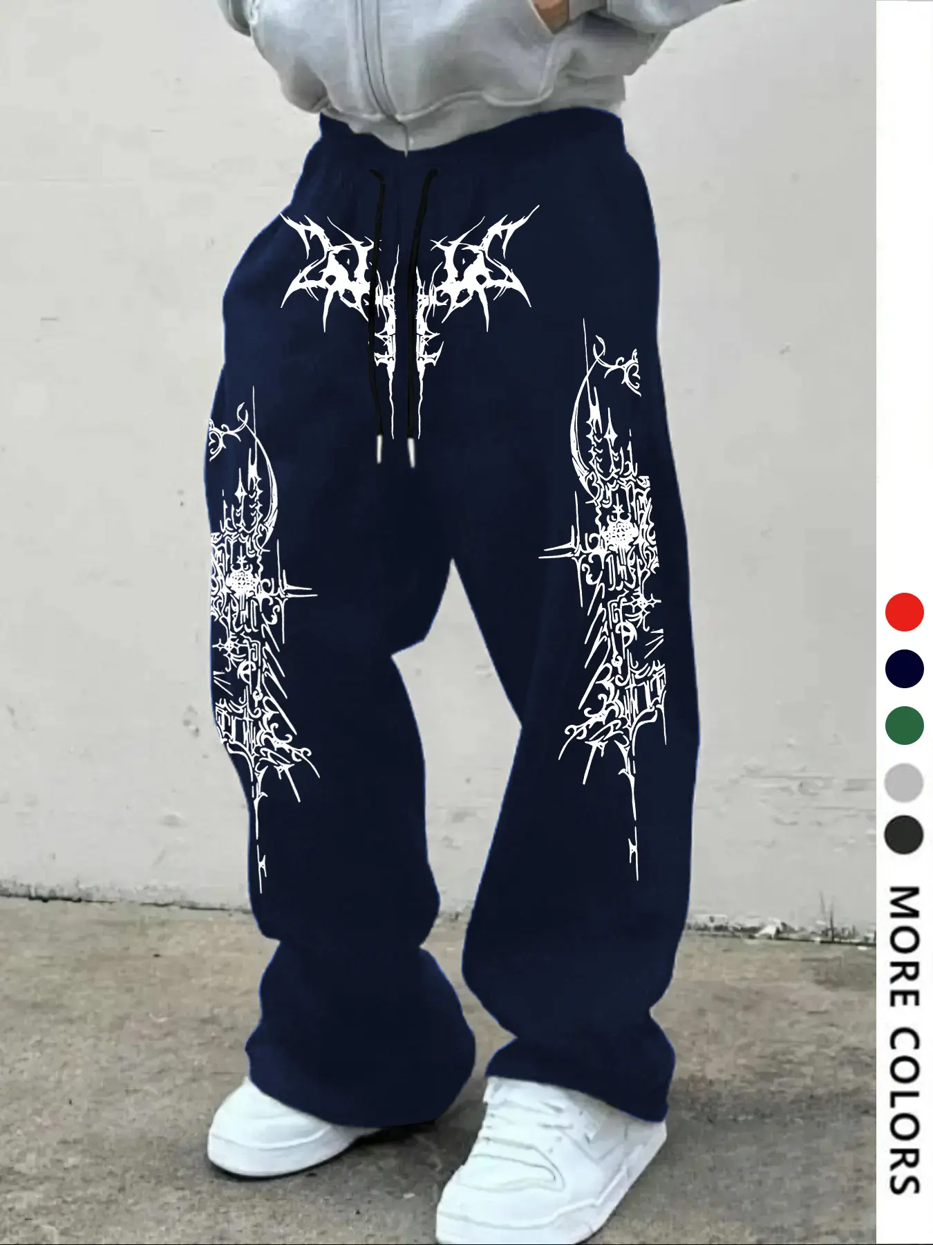 Men's Casual Fashion Loose-Fit Drawstring Pants, Graphic Geometric Pattern Print Sweatpants, All-Season Comfortable Men's Clothing