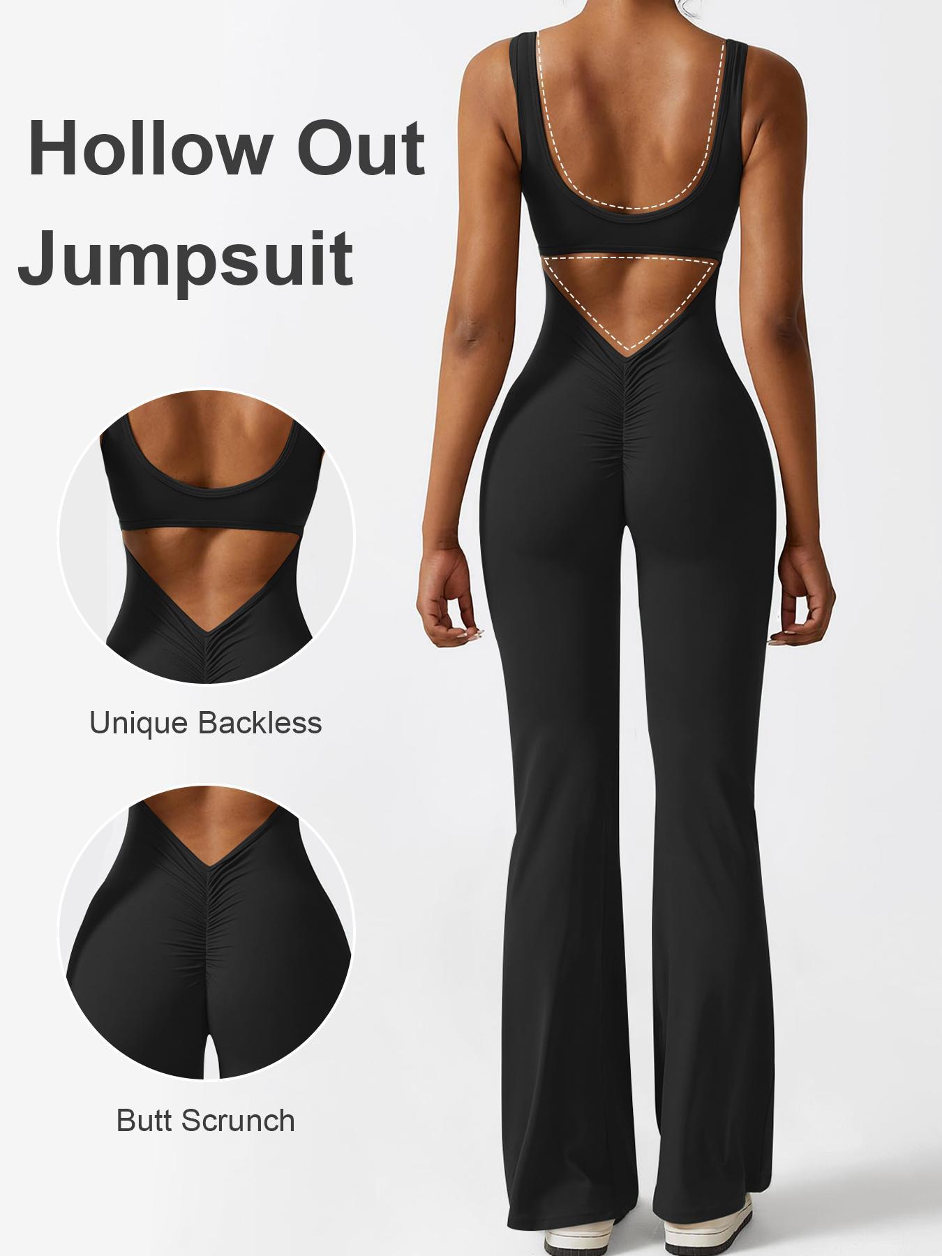 Women's Solid Ruched Cut Out Backless Shapewear Jumpsuit, Solid Color Jumpsuit, Casual Comfy Scoop Neck Sleeveless Tummy Control Shapewear Bodysuit for Daily Wear, Ladies Shapewear for All Seasons