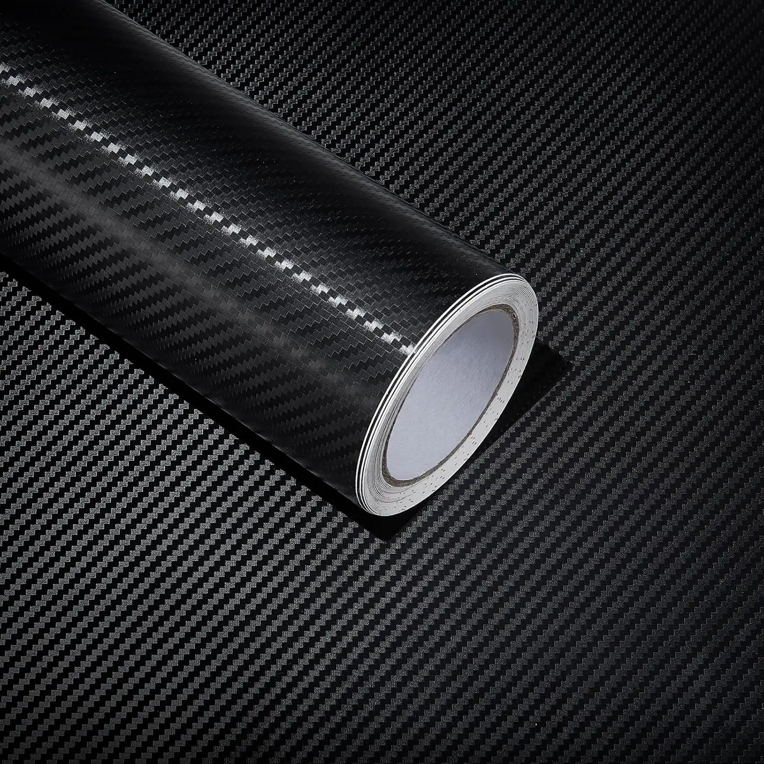 Black 12inch x 15ft Carbon Fiber  Wrap Vinyl Outdoor/Interior Realistic Carbon Design Vinyl Wrap for , Boat,  (5D, 12inch x 15ft)