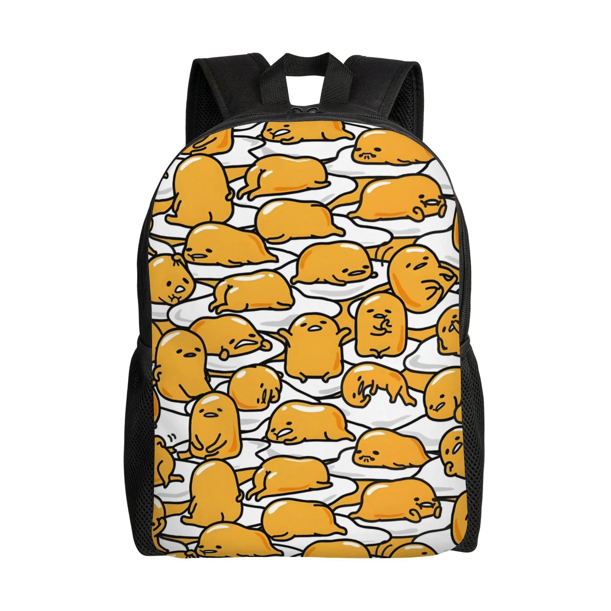 Gudetama Single-Piece School Backpack, Synthetic Cartoon Character Design, Chic Sweet Youth Style, Comfortable Zip-Closure Bag for Children’s Daily Outings & Light Trips (School & Educational Supplies, Gudetama Bag)