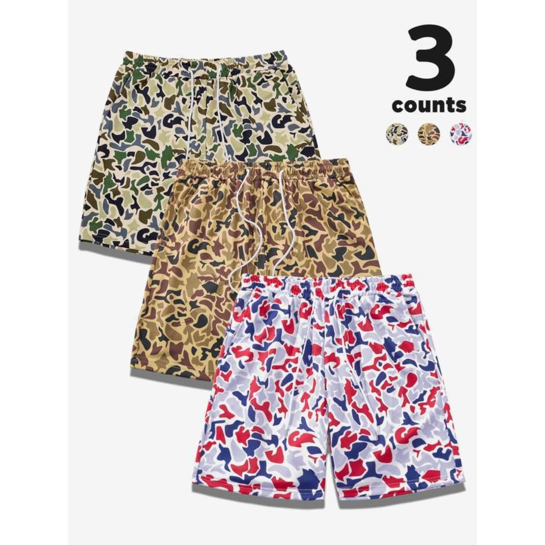 Camouflage Print Shorts Regular Fit Casual Street Style Shorts Lightweight Breathable Fabric Summer Daily Wear Unisex Fashion Trend Comfortable Outdoor Travel Beach Active Lifestyle