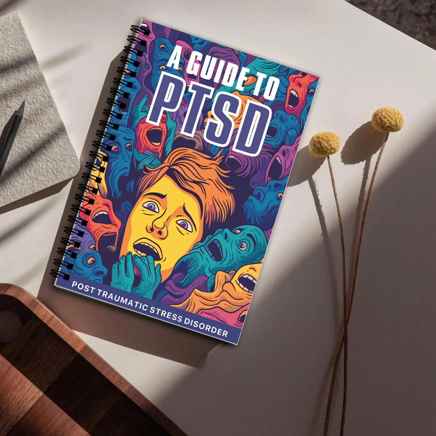 Creative Spiral Notebook for Ptsd Emotional Healing, 70-Page Psychological Counseling Workbook, Cross-Border Innovative Design