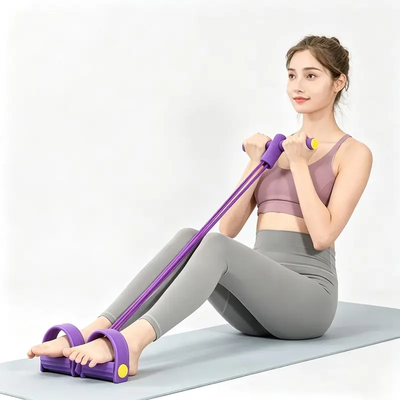 6-Tube & 8-Tube Foot Pedal Resistance Band Exerciser for Fitness and Slimming Aid
