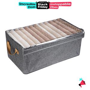 Boxes Storage Bins Organizers for Closet Pack,Bedroom Non-Tilt Closet, Steel Frame Folding Clothes Trousers Socks rack
