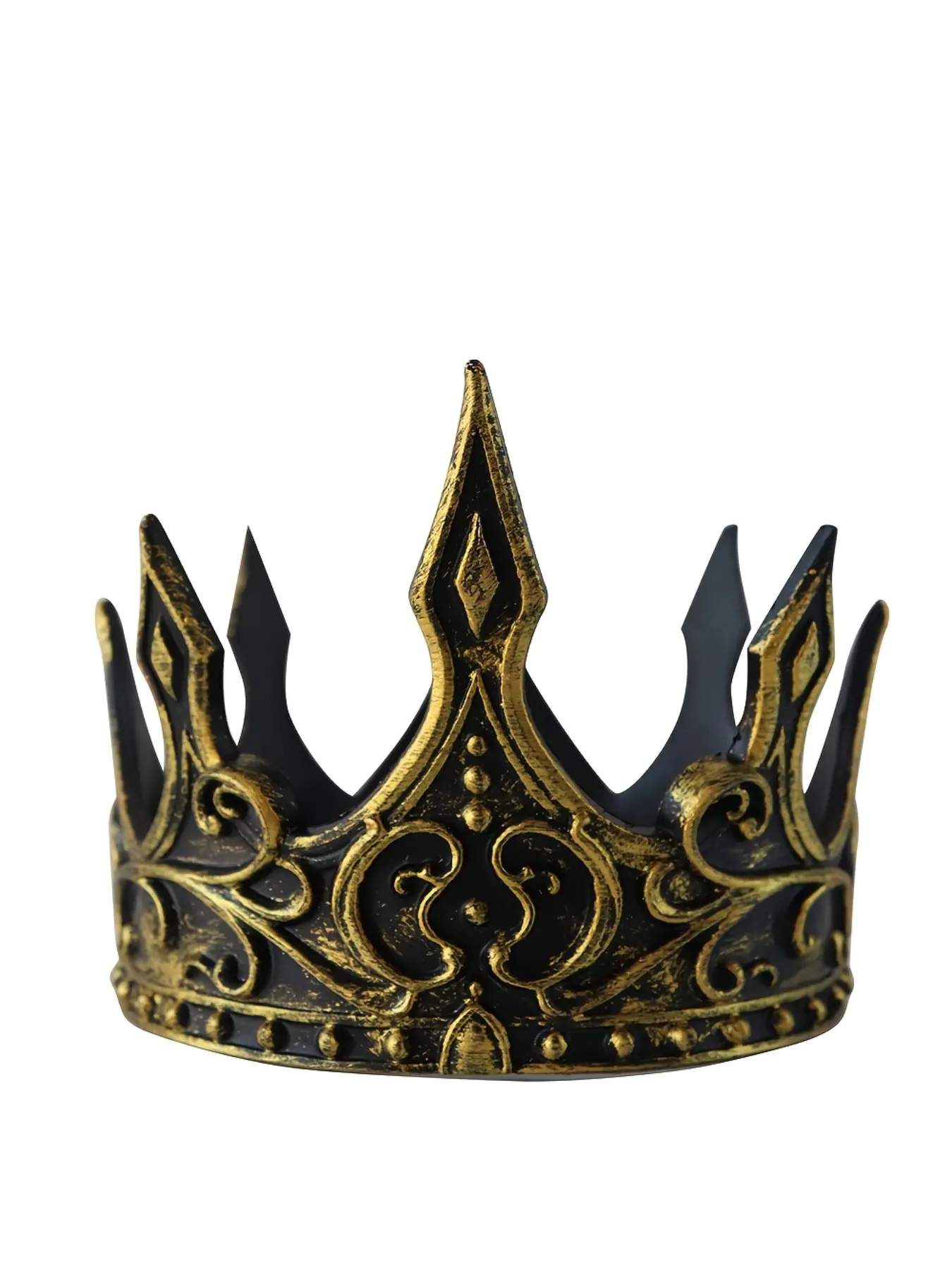 1Pcs Medieval King Crown PU Foam Costume Accessory - Vintage Royal Headpiece for Halloween Masquerade Cosplay Party, Lightweight & Comfortable Fit for Adults, Durable Soft Foam Material, Perfect for Themed Events, Stage Performances & Photo Booths