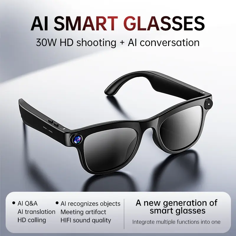 Smart Glasses for Everyone – Wireless Calling, Music Playback, High-Clarity Lenses, Touch Control, Compatible with iOS and Android, Smart Audio Glasses