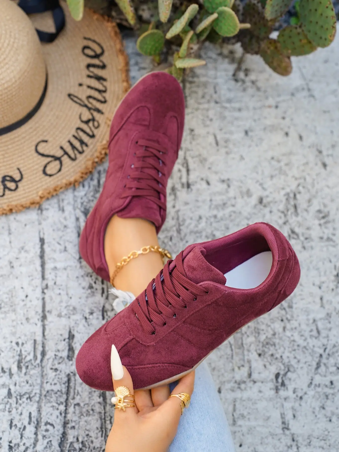 Spring Autumn New Retro Faux Fur Light Color Deconstructed Shoes, Casual Comfortable Outdoor Wear, Versatile Soft Sole Laces Lightweight Commute Flat Sneakers