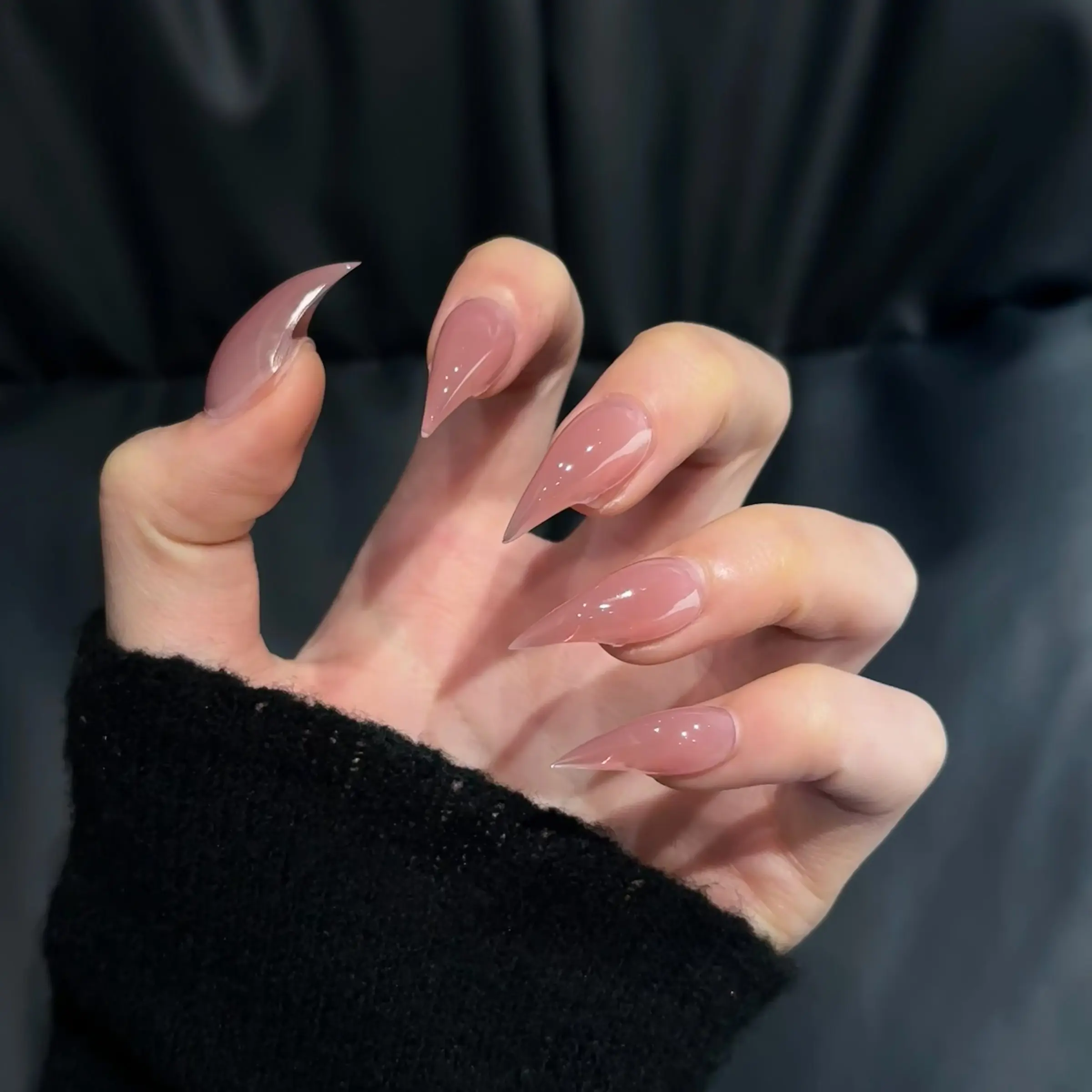 Handmade Fake Nails Dragon Claw Beast Claws Cat Scratch Wearable Nail Tips Natural Color Gentle Pure Color Whitening Glitter Decorative Nails Acrylic Fake Nails Glittering Fake Nails False Nails