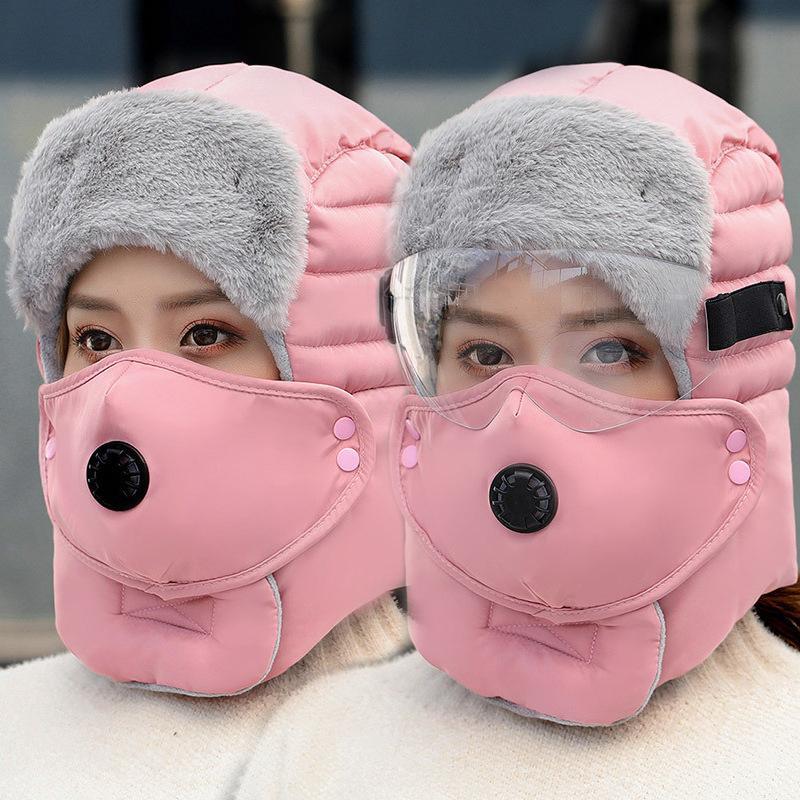 Men'S And Women'S Winter Cycling Hat, Thickened Warm, Windproof, Cold-Proof, Anti-Dropping, Velvet Lined, with Ear Protection, for Autumn And Winter, Polyester 100., Hand Wash Or Dry Clea