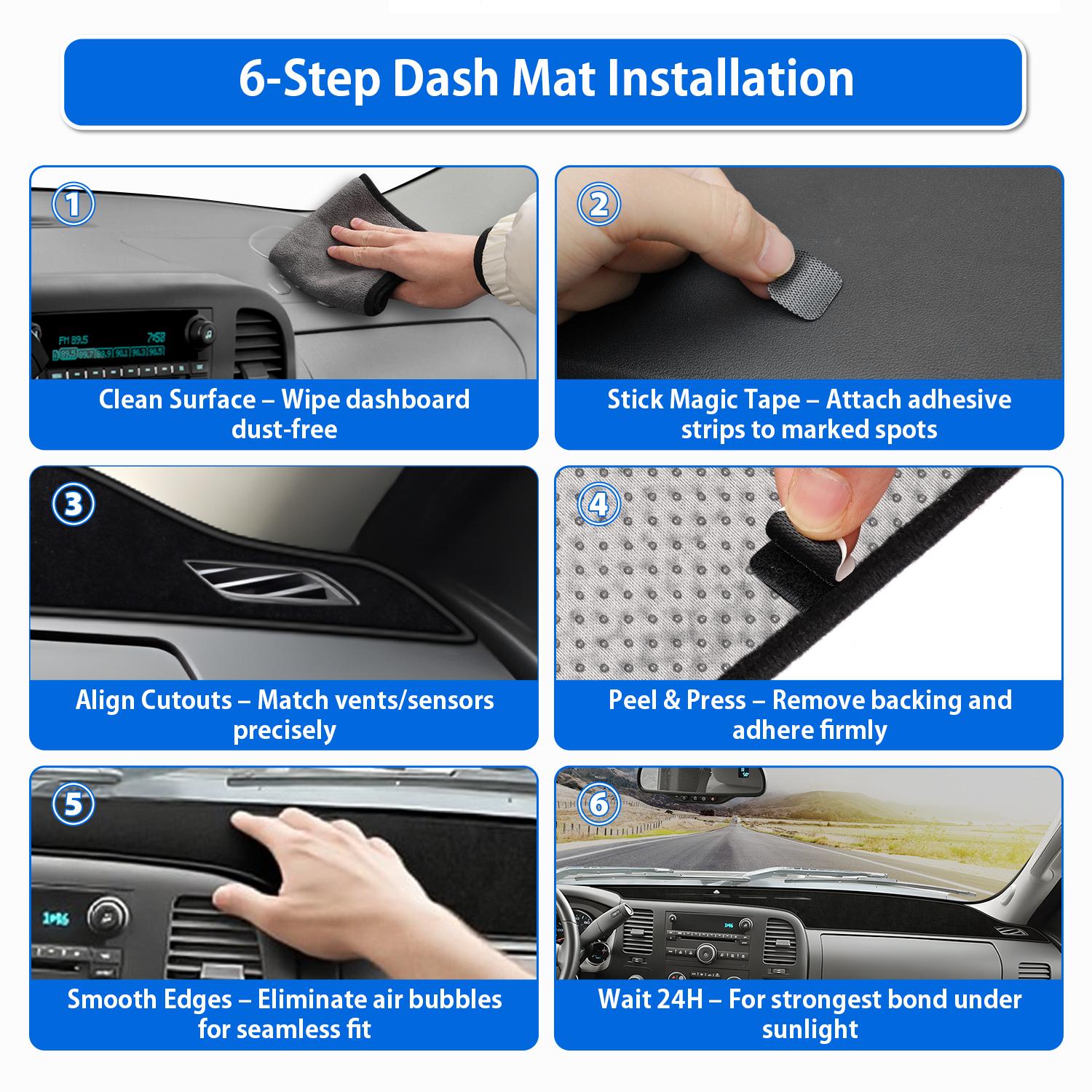 Canvcle Dashboard Cover Mat for Toyota Camry 2025-2026 LHD Velvet Sunshade UV Rays Protector with Nonslip Silicone Dots Easy Installation