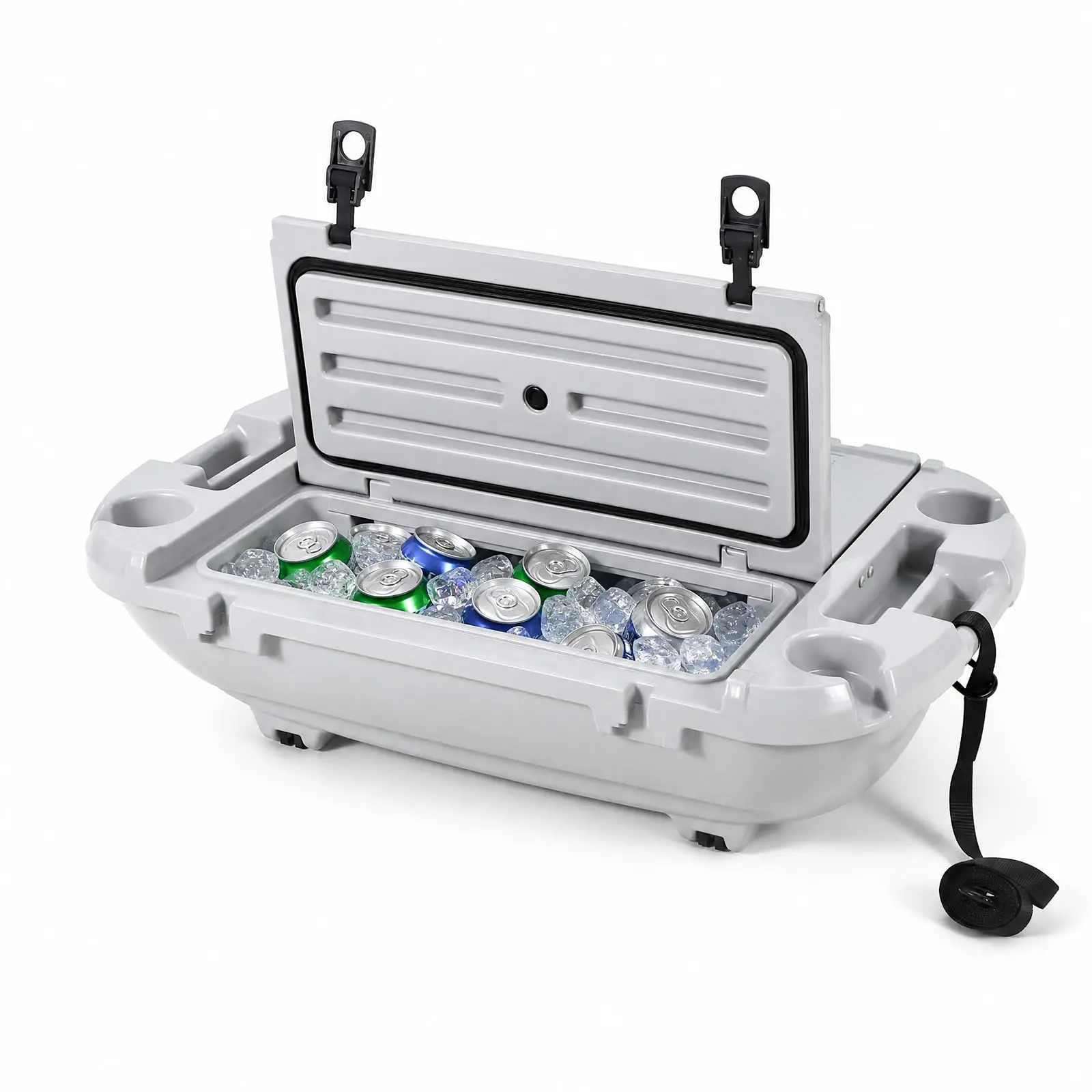 Garvee 40L Rotomolded Floating Cooler, Cool Gray Portable Ice Chest for Beach, Boat, Fishing, Camping and Tailgating, Outdoor Hard Cooler for Lake Trips, Pool Parties, Picnics and RV Travel