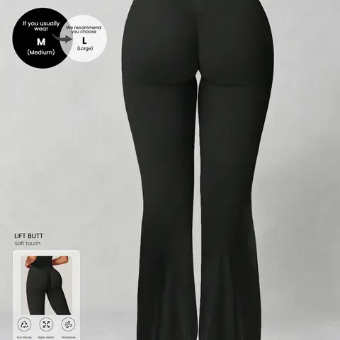 Women's Sporty High Waist Yoga Pants, Elastic Butt Lifting Seamless Fitness Trousers, Invisible Wrinkle Gym Workout Leggings, High Waist Activewear, High Waist Sportswear