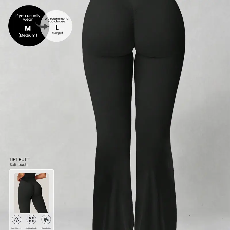 Women's Sporty High Waist Yoga Pants, Elastic Butt Lifting Seamless Fitness Trousers, Invisible Wrinkle Gym Workout Leggings, High Waist Activewear, High Waist Sportswear