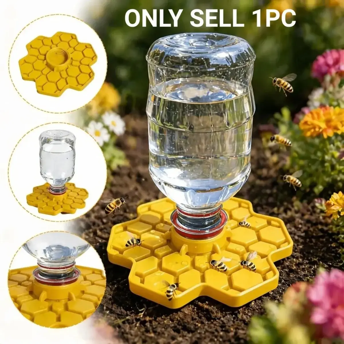 Outdoor Bee Water Feeder, Hive-Style Anti-Drowning Drinking Station for Garden Pollinators, Beekeeping and Backyard Insect Water Access