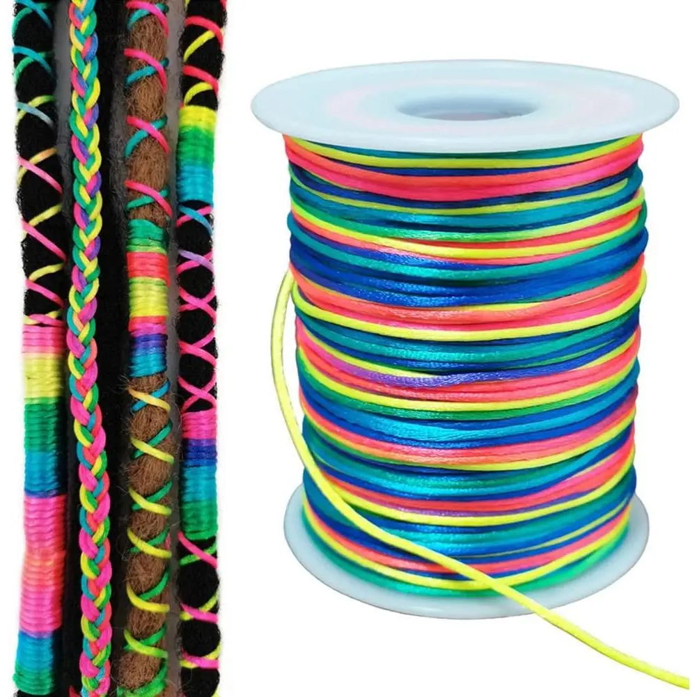 1.5mm Nylon String for Hair Braids  Twists Satin Bracelet Craft Cord | Silky Nylon Cord for Beading  Making, Pony Bead Lacing, Chinese Knotting Macrame,  Lanyard Rattail, Pendants