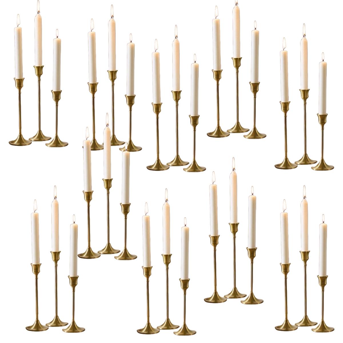 Elegant Romantic Vintage Metal Taper Candle Holders, 30-Piece Set Candle Stands, Candlestick for Wedding, Dinner, Halloween and Home Interior Decor Ornaments, Interior Decoration Accessories