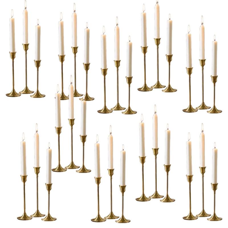 Elegant Romantic Vintage Metal Candle Holders, 30-Piece Set Candle Stands for Wedding, Dinner, Halloween and Home Interior Decor Ornaments, Interior Decoration Accessories
