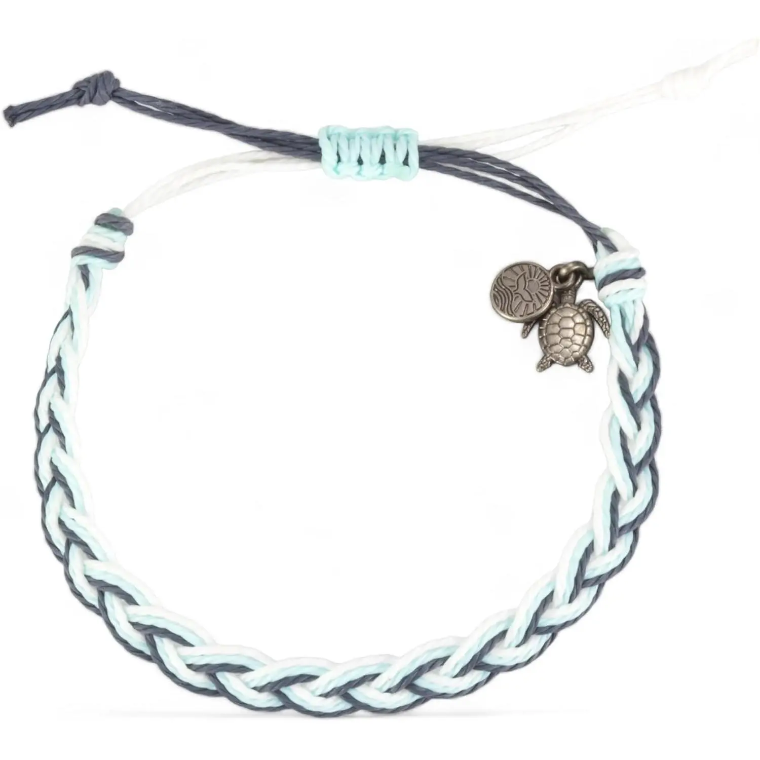 Sea Turtle Conservation Bracelet for Men and Women, Modern Braided Waxed Cord Design, Fully Adjustable and Durable for Daily Wear, Track a Real Turtle