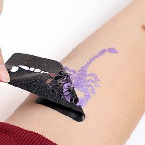 Temporary Tattoo Markers for Skin, 10 Body Markers + 56 Large Tattoo Stencils for Kids and Adults, Dual-End Tattoo Pens Make Bold and Fine Lines with Cosmetic-Grade Tattoo Ink ZYH2208001KIT