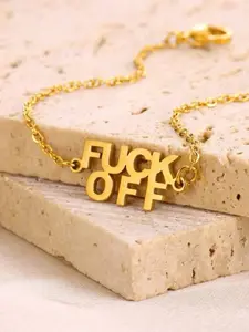 1 Pcs FUCK OFF Letter Anklets for Women Stainless Steel Summer Beach Leg Chain Ankle Bracelet Femme Fashion Waterproof Jewelry,Perfect Gifts for Birthday,Party,Wedding,Anniversary,Mother's Day,Vacation,Daily